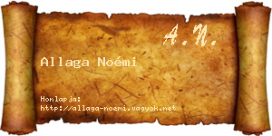 Allaga Noémi névjegykártya